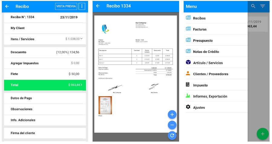 app receipts, invoices, and budgets