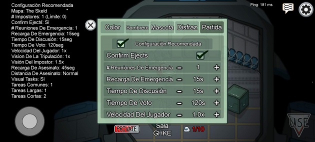 create custom private game among us