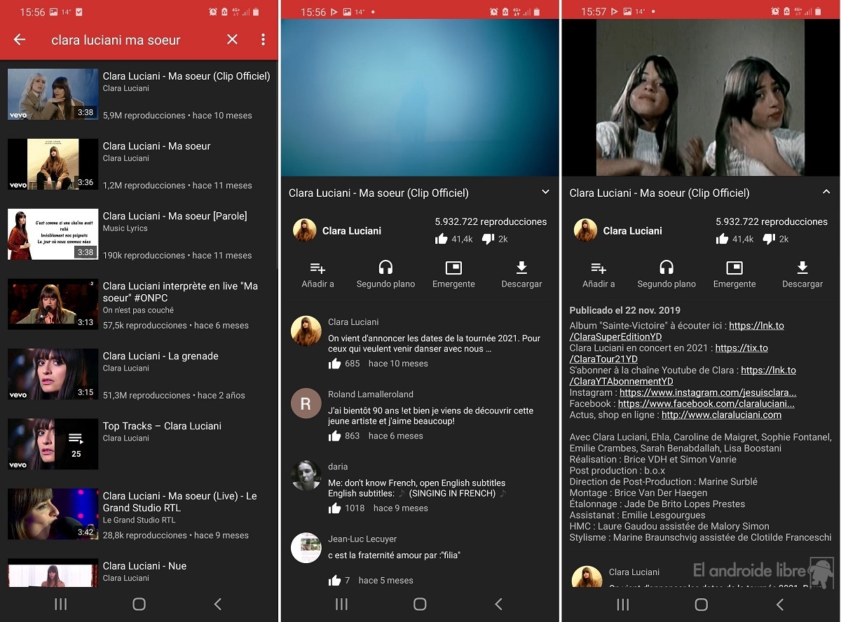 NewPipe video playback interface
