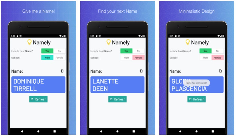 namely apps to create names