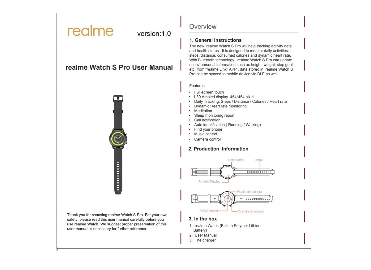 realme Watch S Pro leak