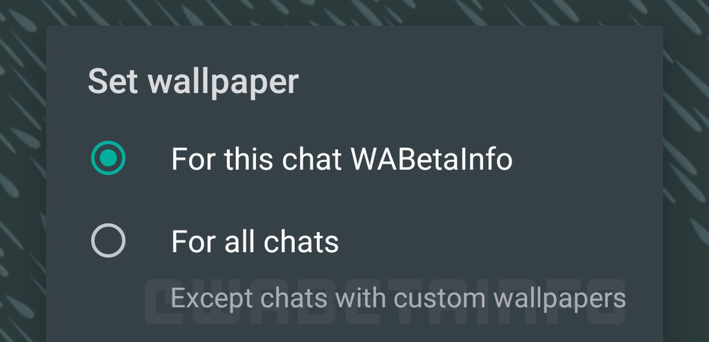 WhatsApp for Android will allow you to put a different background in each chat