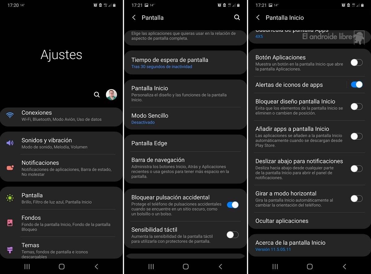 One UI swipe screen notifications
