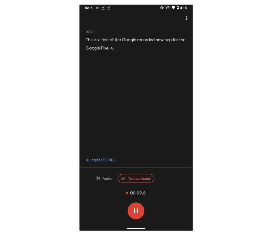 New editor in Google Recorder with text transcription 2