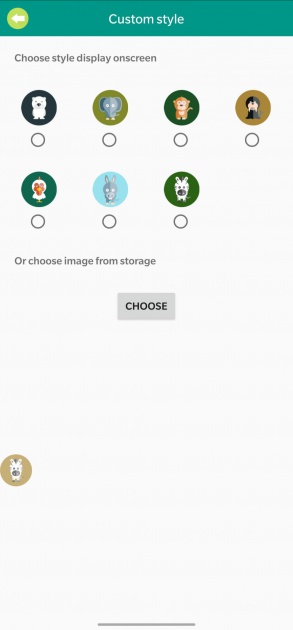 Shortcut Tool Control bubble