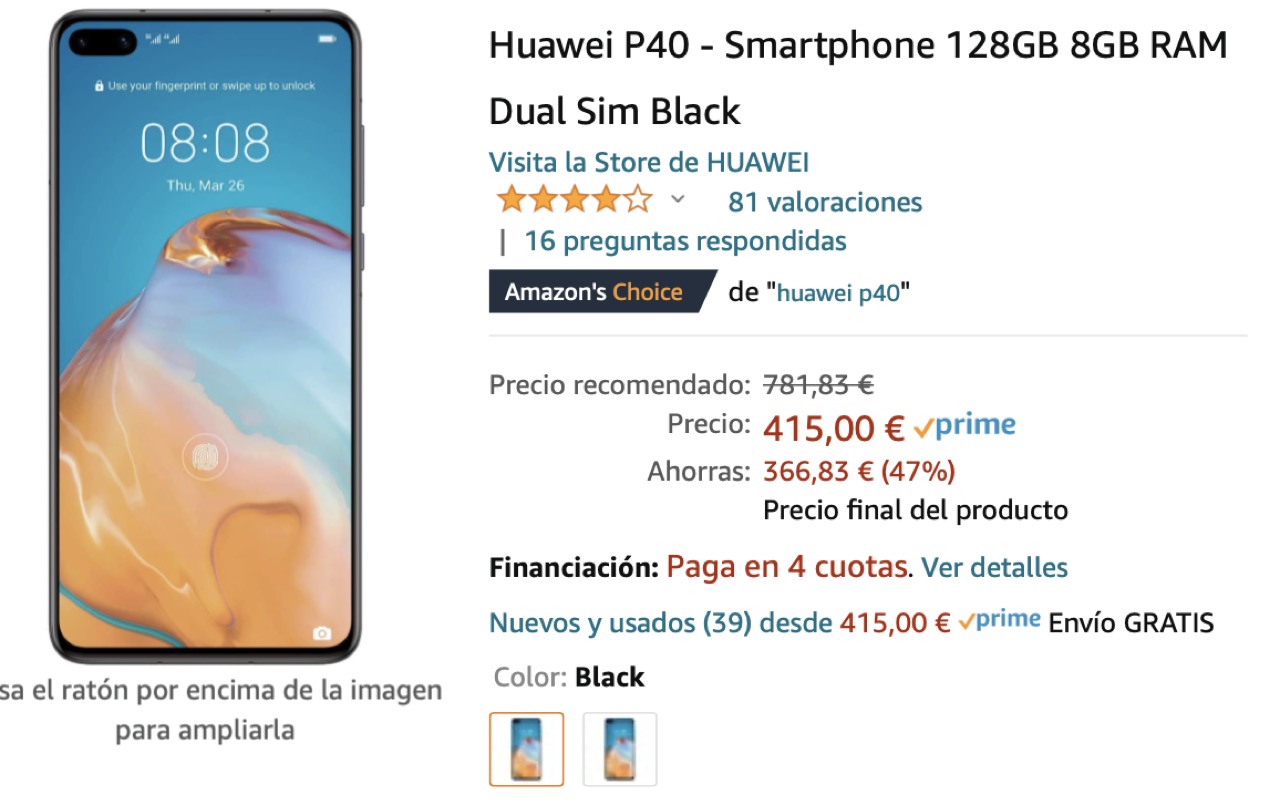 Huawei P40 for 415 euros: the best bargain from Huawei and Amazon Spain 2