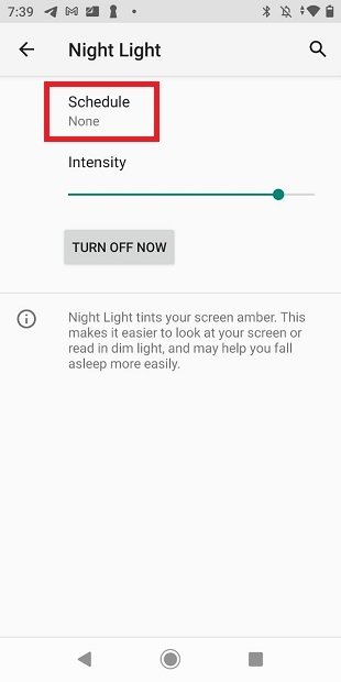   Program blue light filter