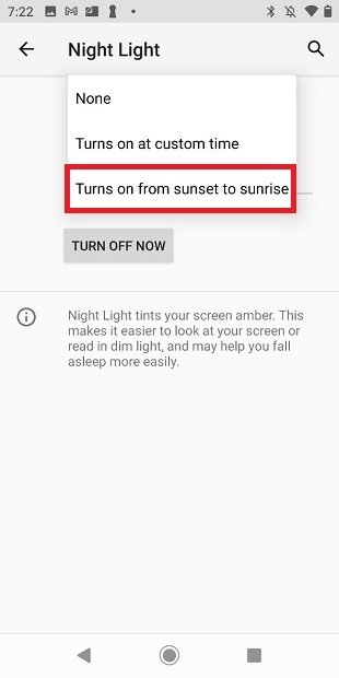 Activate with sunrise and sunset
