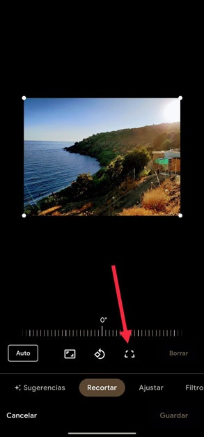 google photos menu crop