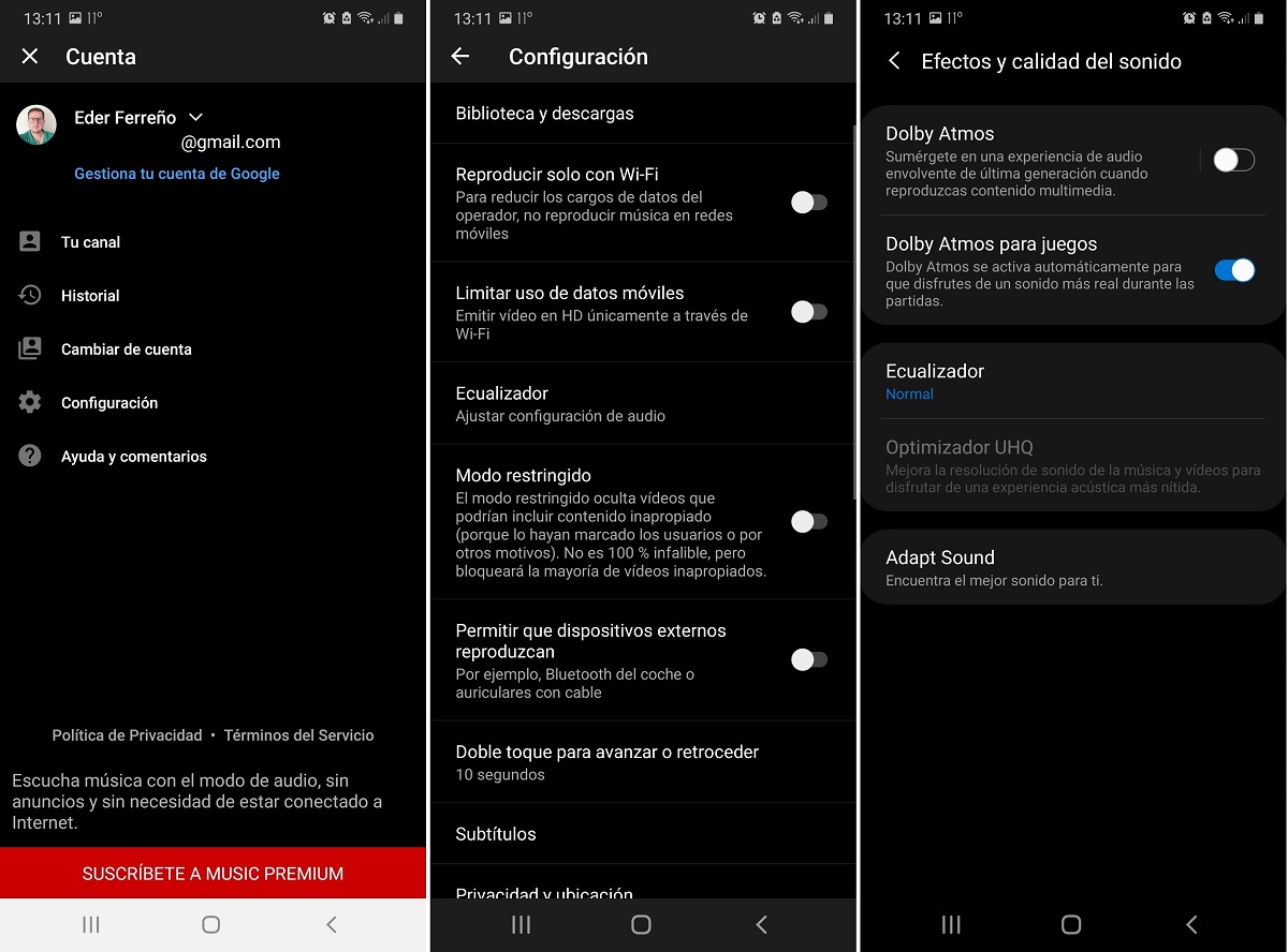 YouTube Music settings