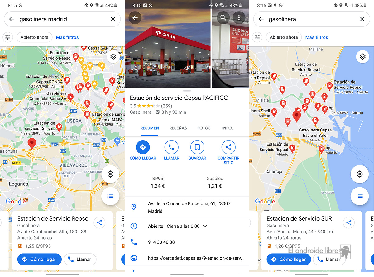 Google Maps already tells you the price of gasoline in Spain 2