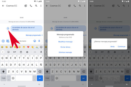 Google Schedule Message