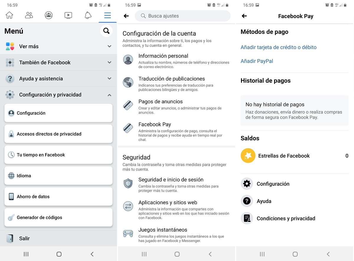 Facebook add payment method