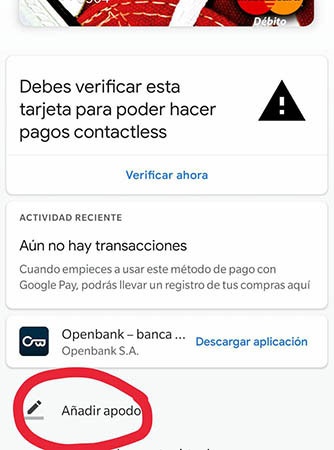 google pay add nickname