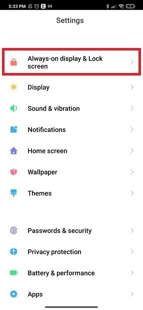 Access the AOD options