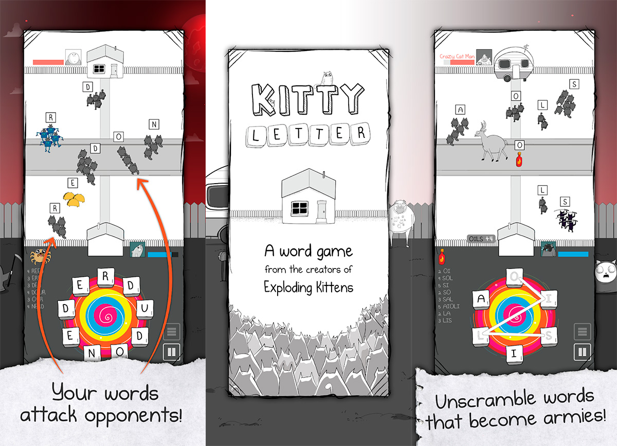 The creators of Exploding Kittens have a new game on Android: Kitty Letter