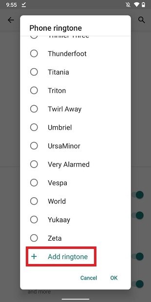 Add ringtone