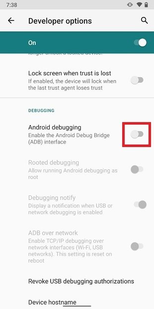 Enable debugging on Android