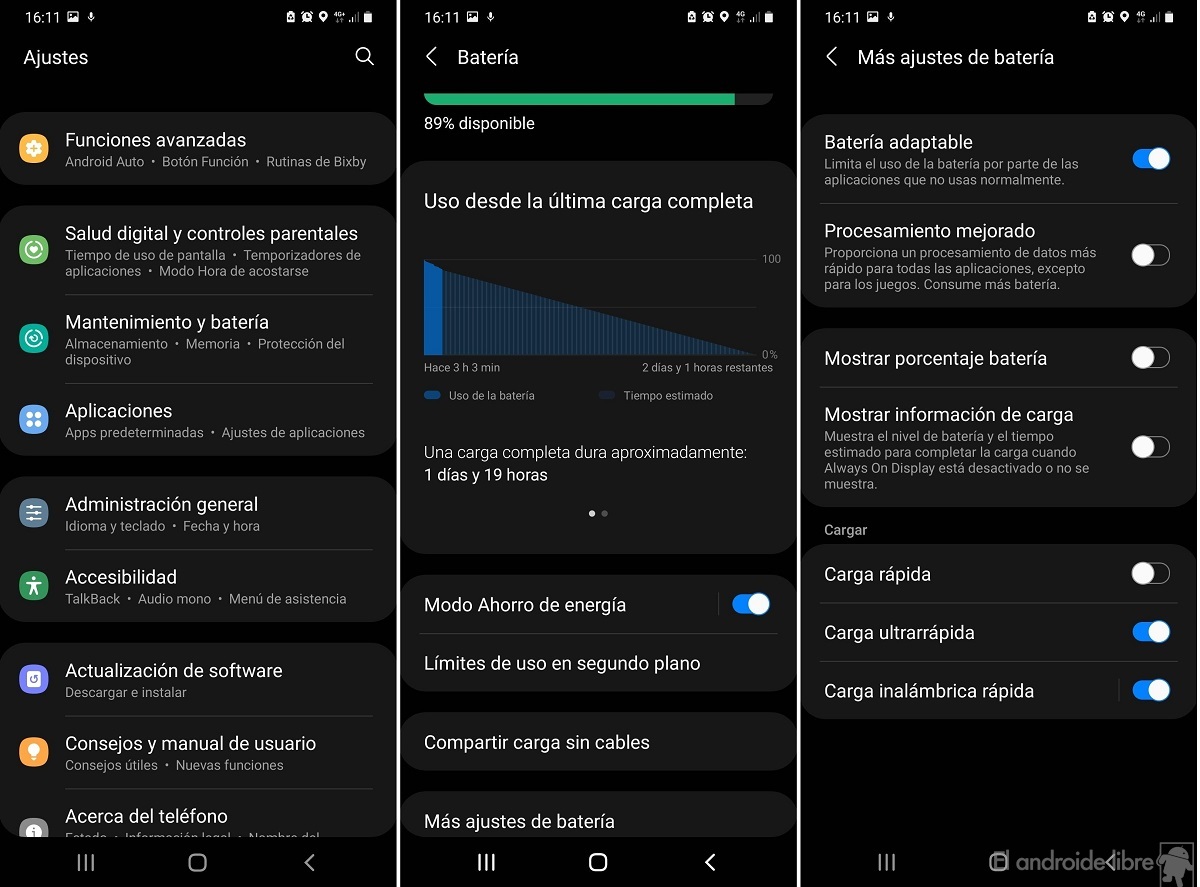Improved processing Samsung One UI 3