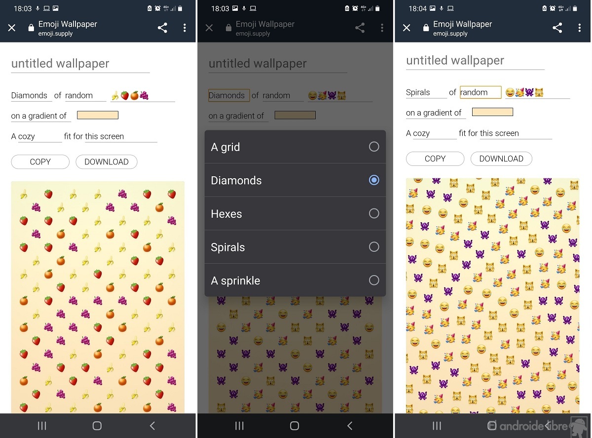 Create wallpapers with emojis