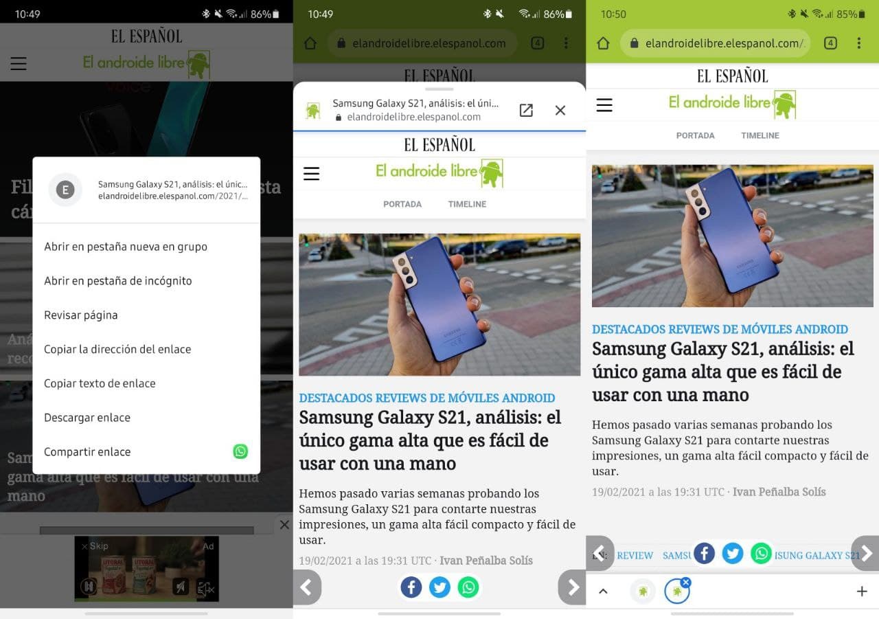 Review page: this is how the new feature of Chrome for Android works 2
