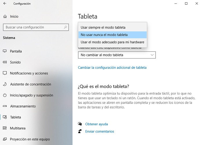 Windows 10 Tablet Mode
