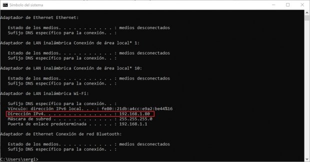 Computer's IP address