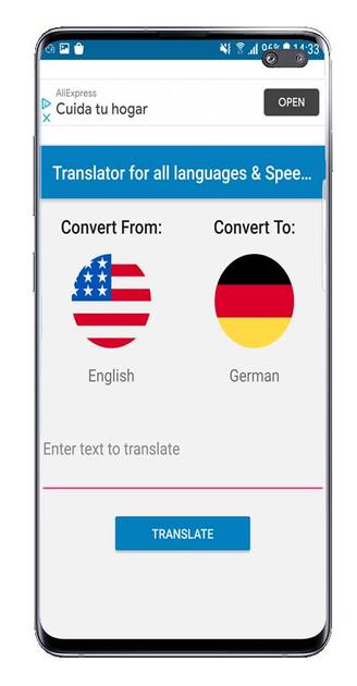 Translator application usage options