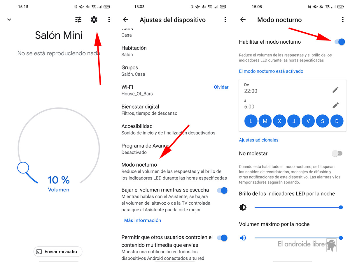 How to activate night mode on Google speakers