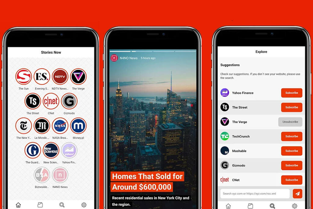 Stories Now is a simple RSS reader in which everything is shown as Instagram stories