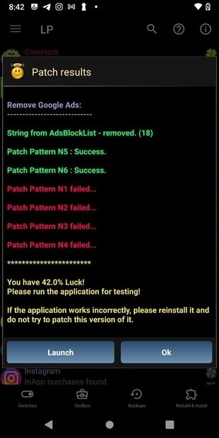 Final result of the modification