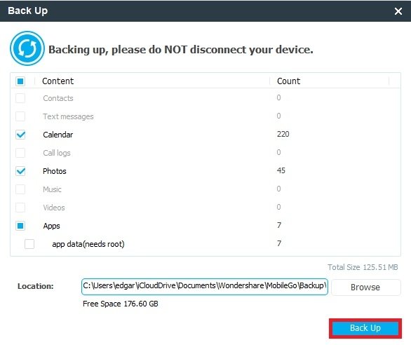 Create backup