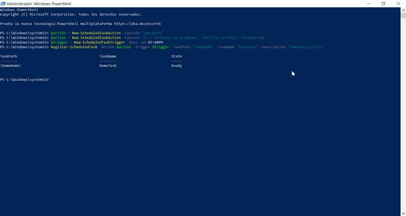 PowerShell log scheduled task