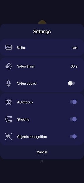 AR Ruler Settings
