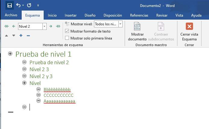 Outline in Word