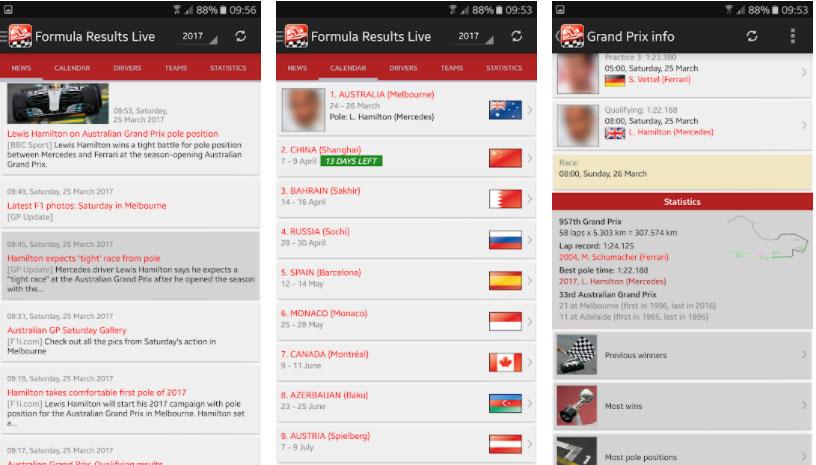 formula results live