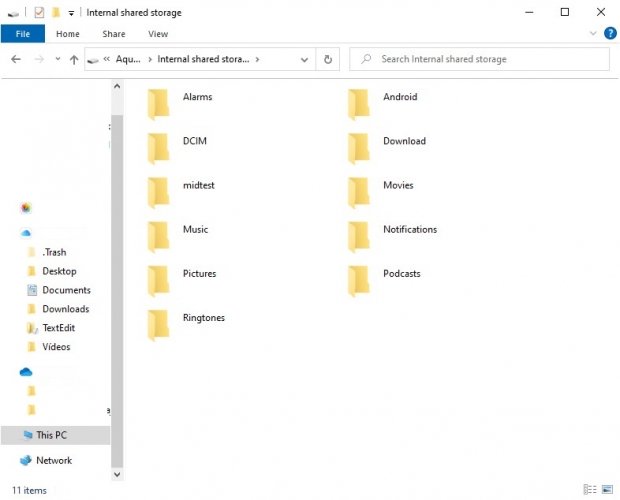 Android internal folders