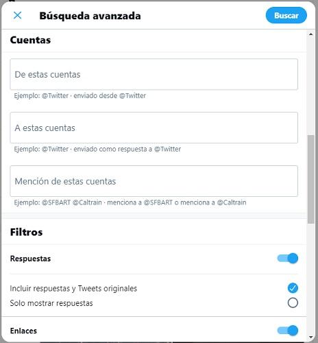 Advanced search for Twitter accounts
