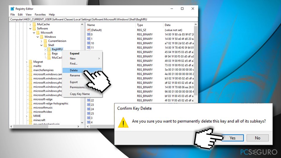 Delete Shell keys