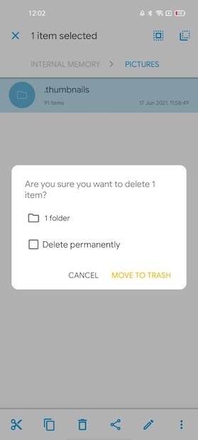 Delete the folder permanently