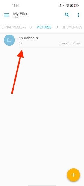 Create new file after deleting thumbnail folders