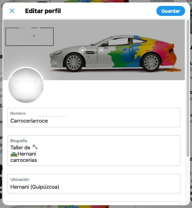 edit menu name and description on twitter