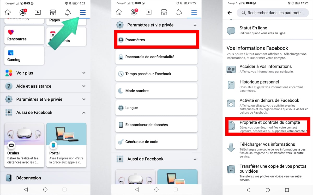 Facebook Android Account Ownership and Control