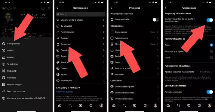 how to hide likes and views on other instagram accounts