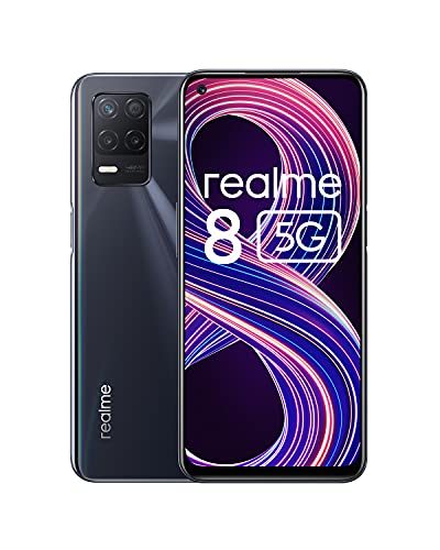 realme 8 5G Smartphone Free, Dimensity 700 5G Processor, 90Hz Ultra Smooth Screen, 5000m Massive Battery, 48MP Camera and Night Mode, Dual Sim, NFC, 4 + 64GB, Black