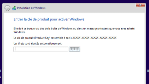 windows installation key