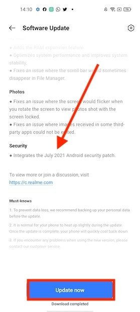 Start update