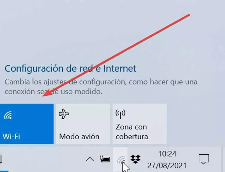 WiFi taskbar