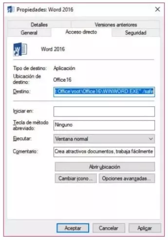 safe command in shortcut