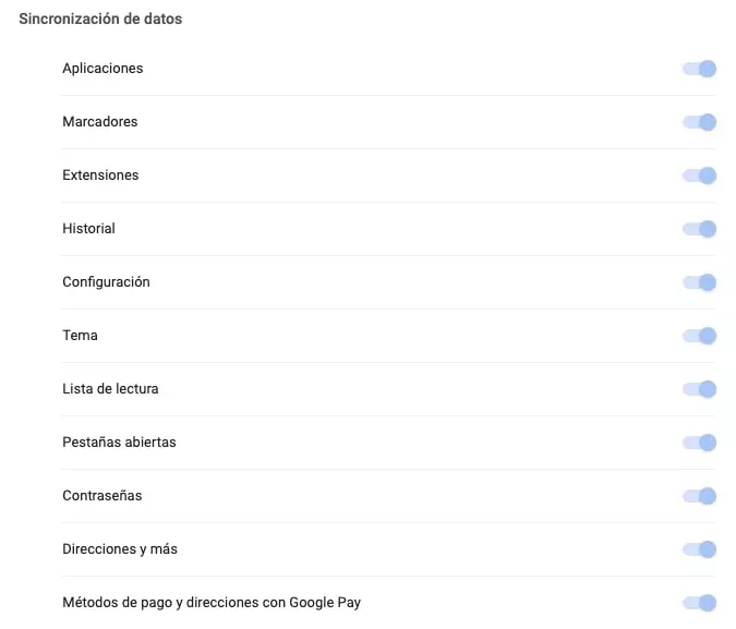 data sync google chrome